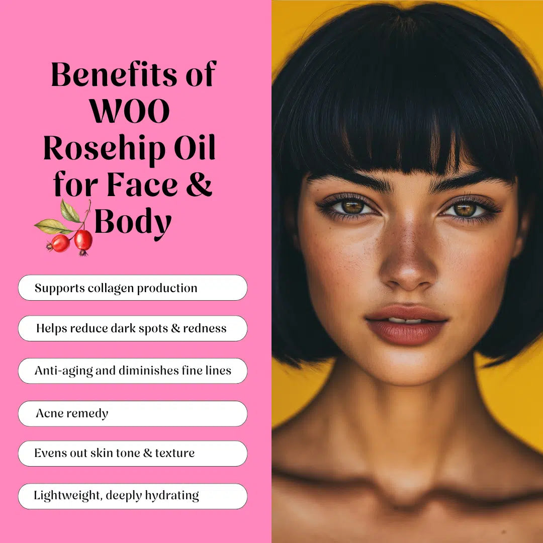 WOO Rosehip Oil - Hydrating, Anti-Aging, & Scar Reducing