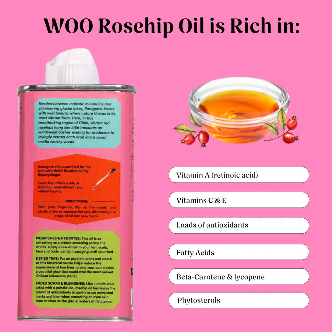 WOO Rosehip Oil - Hydrating, Anti-Aging, & Scar Reducing