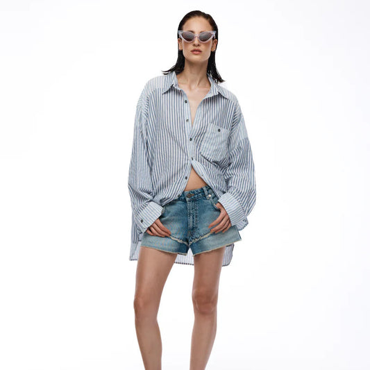 The Tales - Patchwork Stripe Oversized Shirt