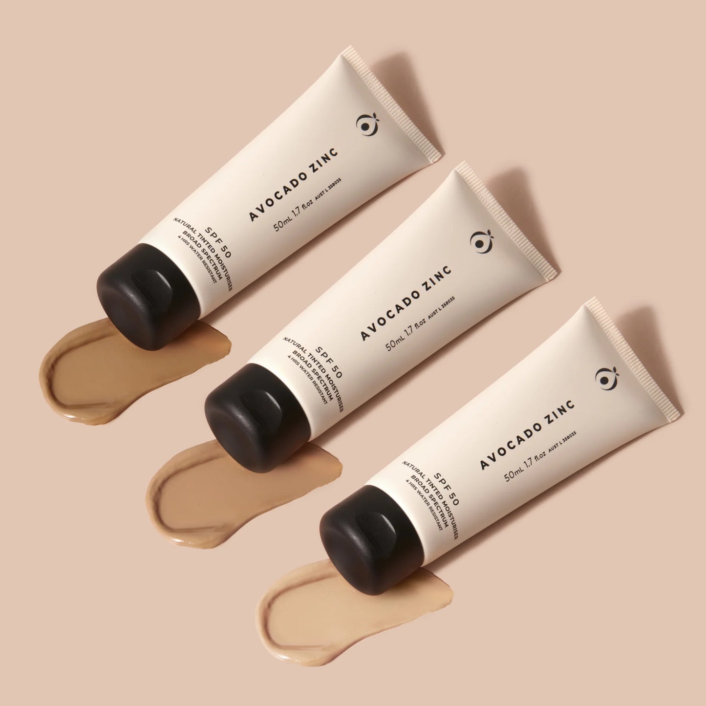 Avocado Zinc SPF 50 Natural Tinted Moisturiser - Light-Medium