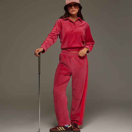 ARAMINTA JAMES - Mara Velour Sweater Pomegranate