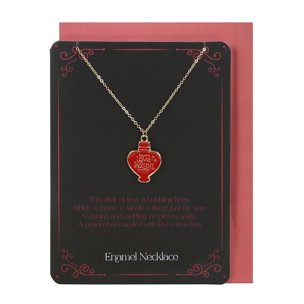 Greeting Card - Love Potion Enamel Stainless Steel Necklace
