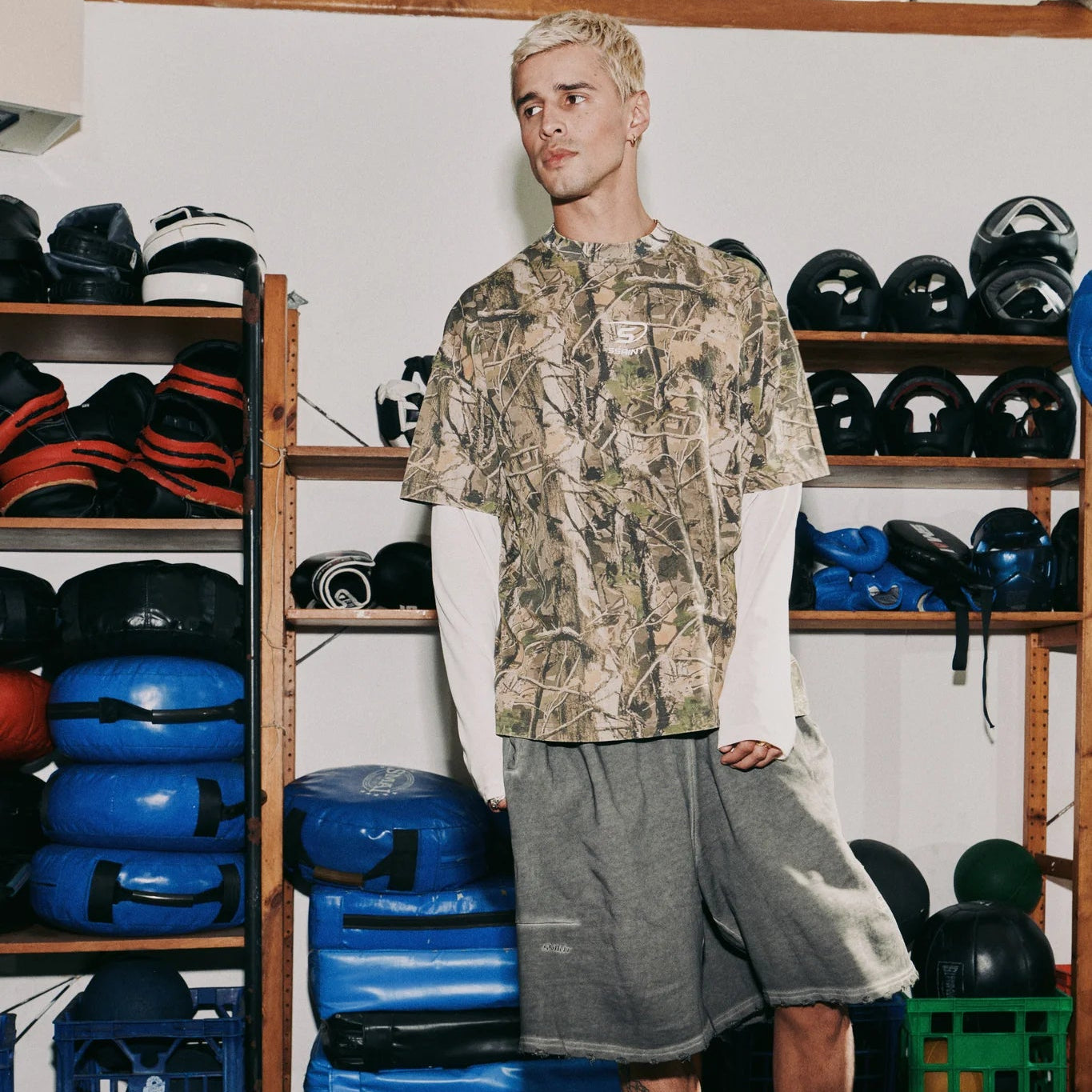 SSAINT - ROUND ONE LAYERED TEE - VINTAGE CAMO
