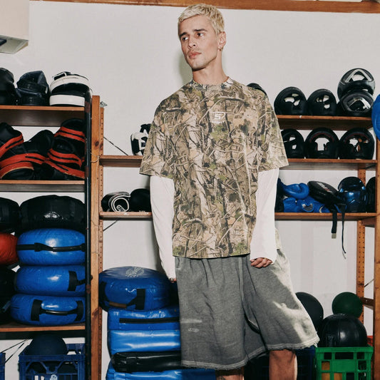SSAINT - ROUND ONE LAYERED TEE - VINTAGE CAMO