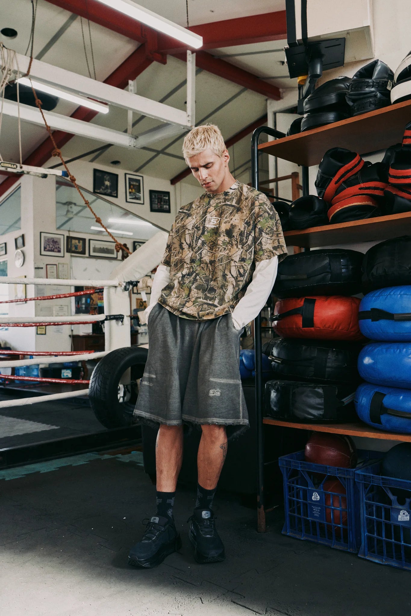 SSAINT - ROUND ONE LAYERED TEE - VINTAGE CAMO