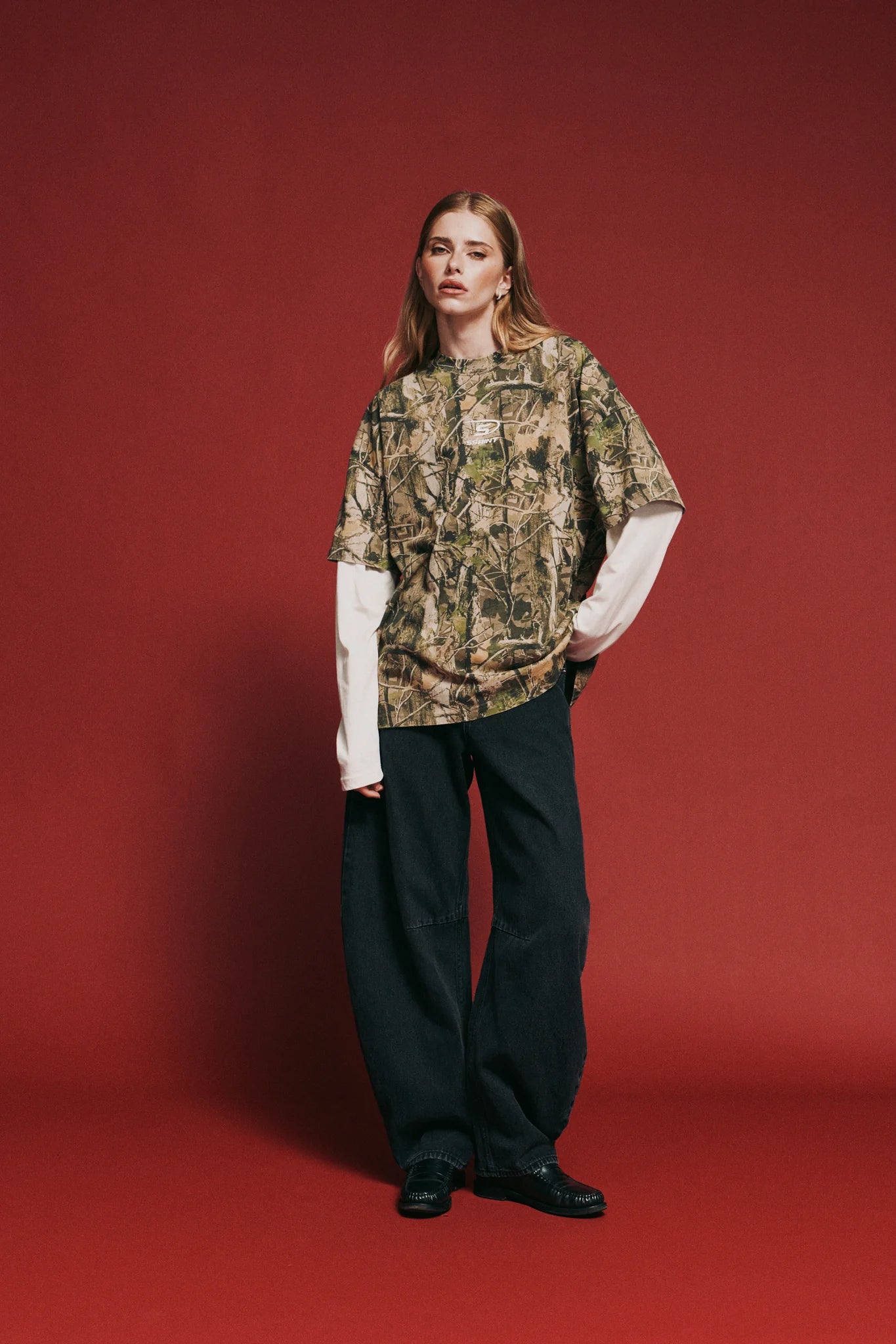 SSAINT - ROUND ONE LAYERED TEE - VINTAGE CAMO