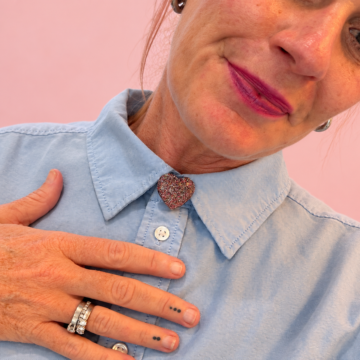 Button Cover - Glitter Heart