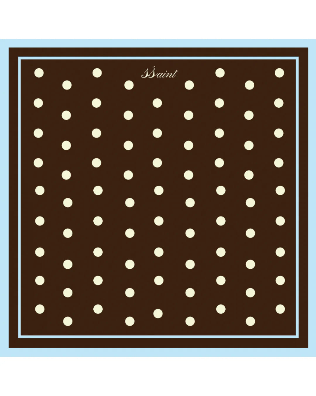 SSAINT - Polka Dot Head Scarf, Brown/Blue