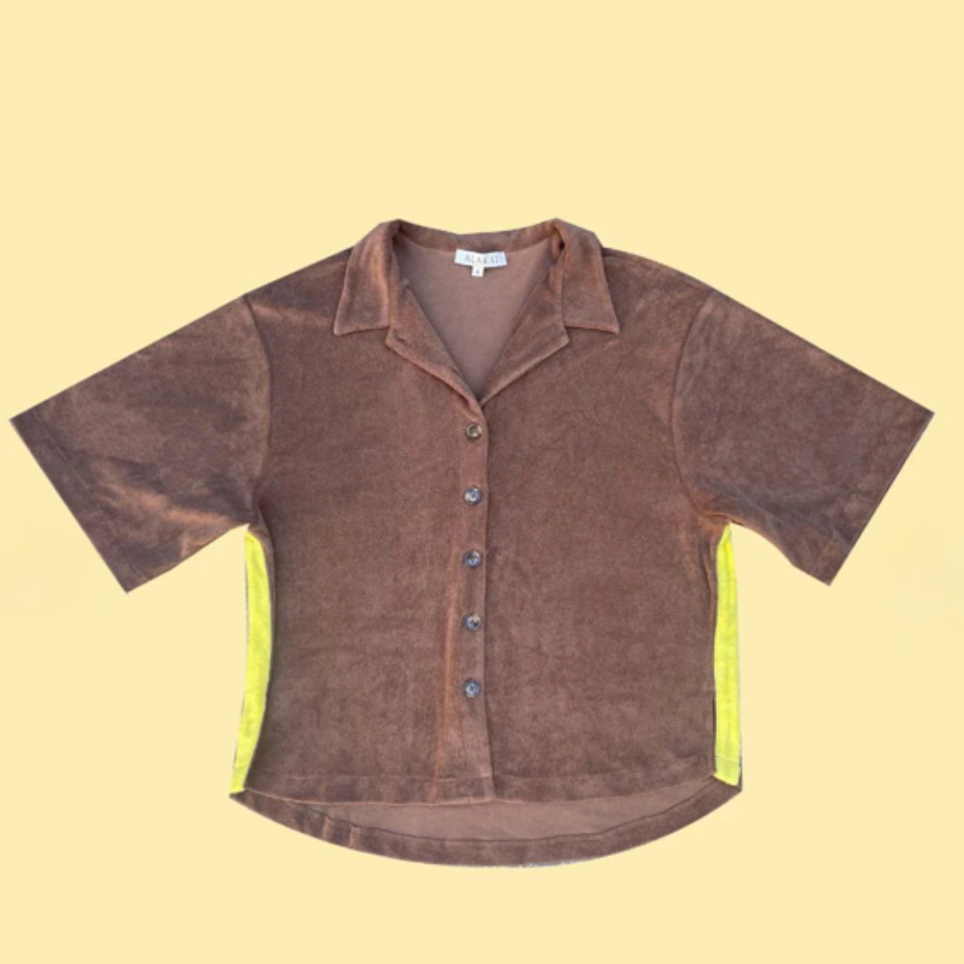 ALAKAI -  Lucky Day Terry Shirt, Brown