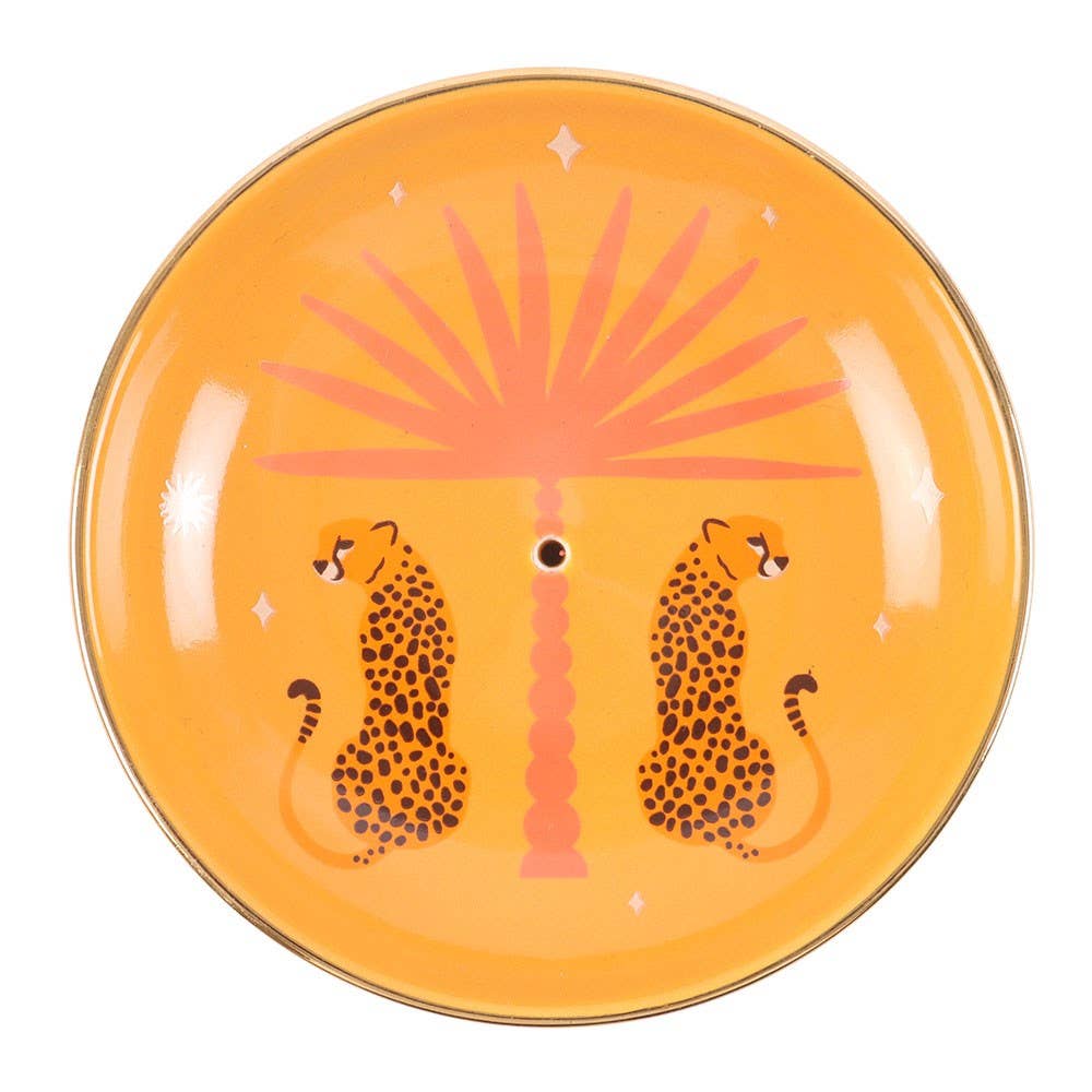 WONDER IMPORTS AUSTRALIA - Leopard Palm Ceramic Incense Holder 9.3cm