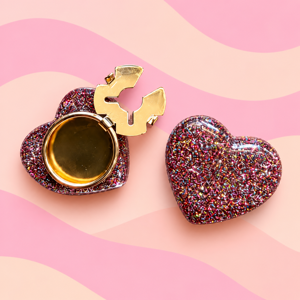 Button Cover - Glitter Heart