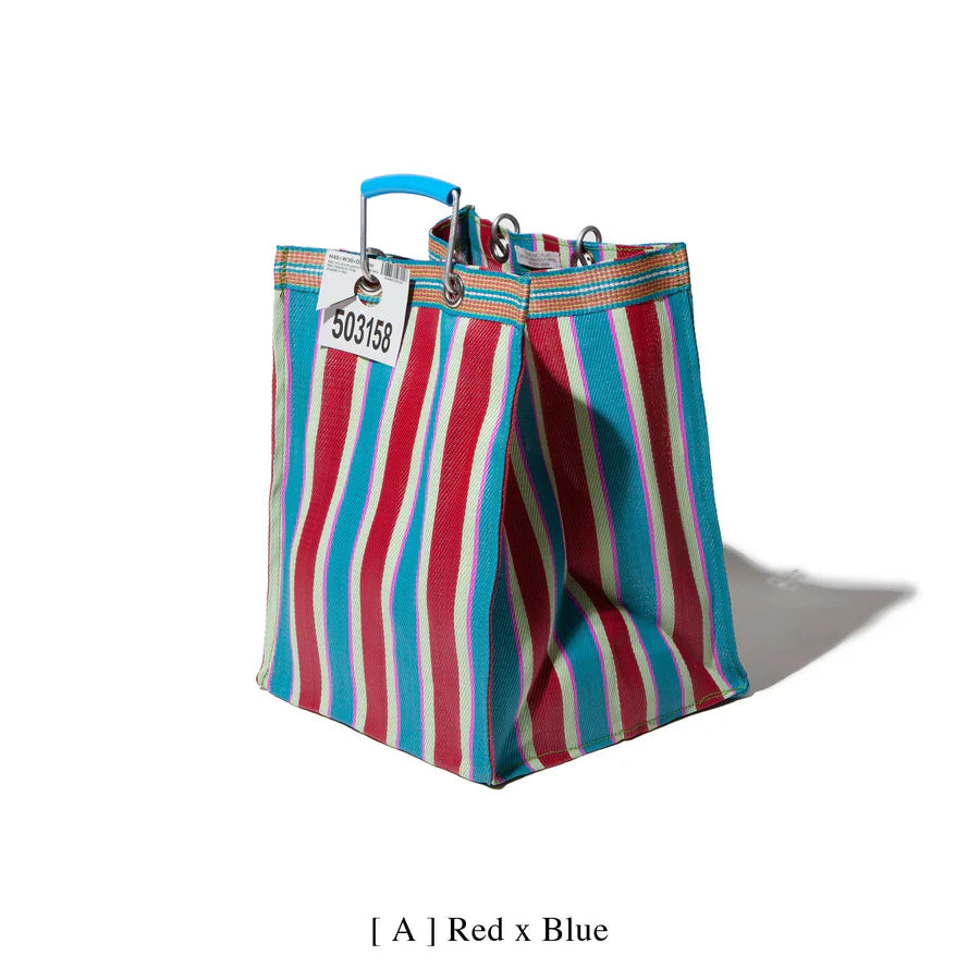 PUEBCO Australia - Plastic Stripe Bag, Red/Blue