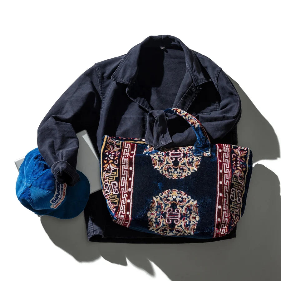 PUEBCO RUG FABRIC BAG - Navy Blue