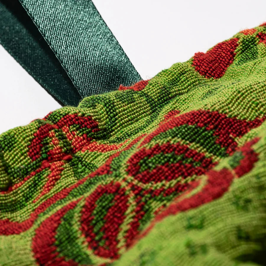 PUEBCO JACQUARD FABRIC DRAWSTRING BAG - Green