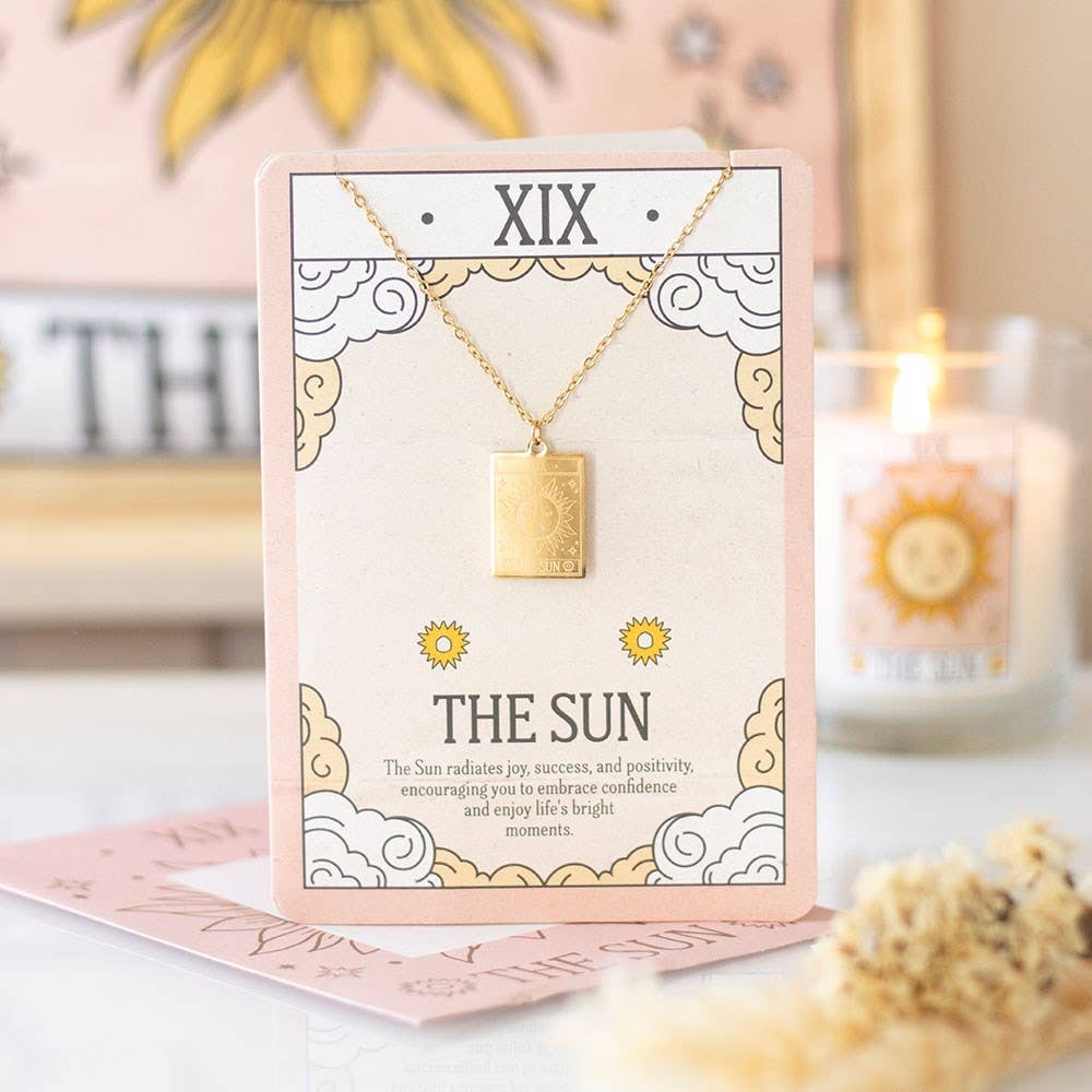 Greeting Card - The Sun Vintage Tarot Necklace