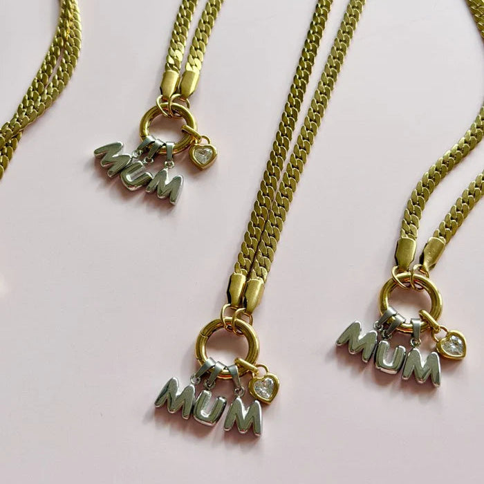 MOSK MELBOURNE - Mum Charm Necklace (snake chain)