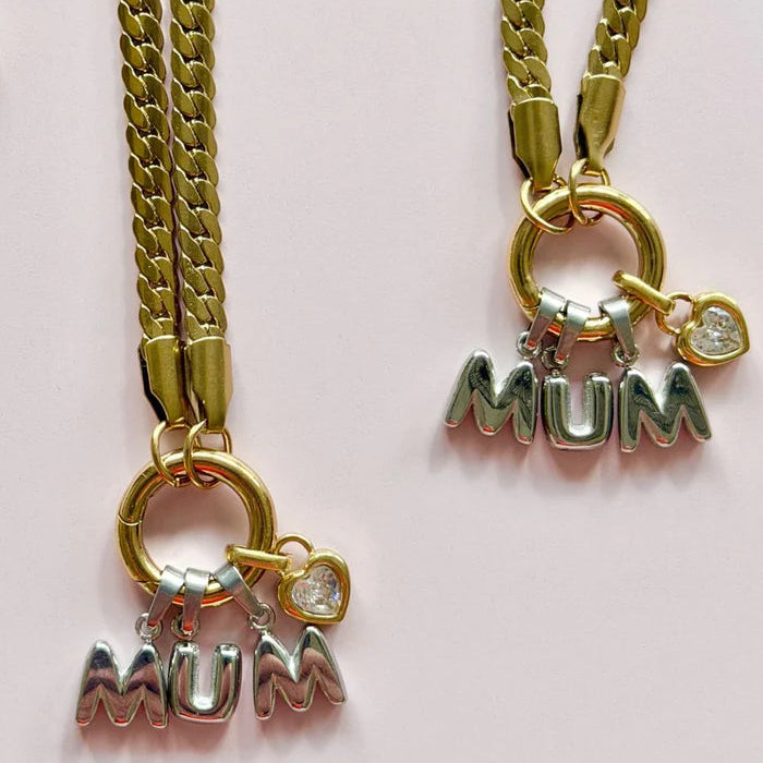 MOSK MELBOURNE - Mum Charm Necklace (snake chain)