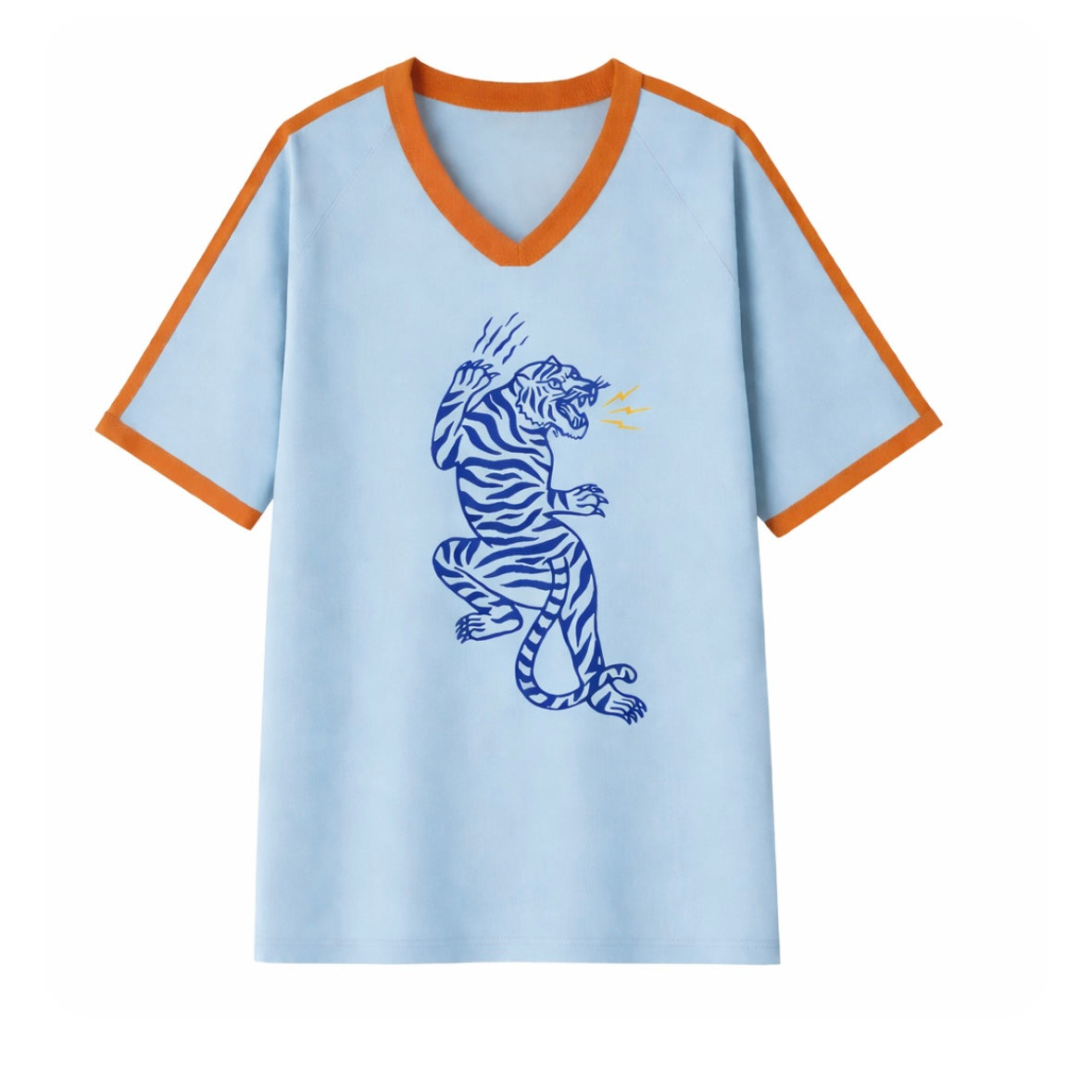 Sensory 21 - Untamed Tiger Tee, Blue/Orange