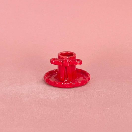 Alessia E Art - Red Bow Candlestick Holder