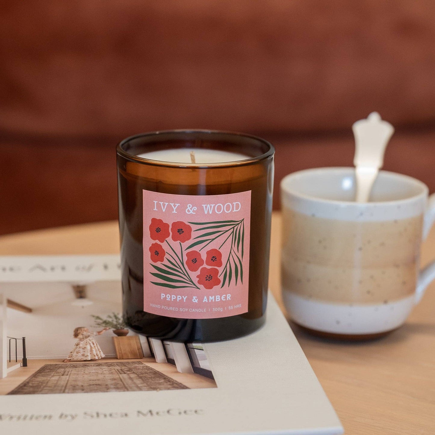 Ivy & Wood - Poppy & Amber Scented Soy Candle