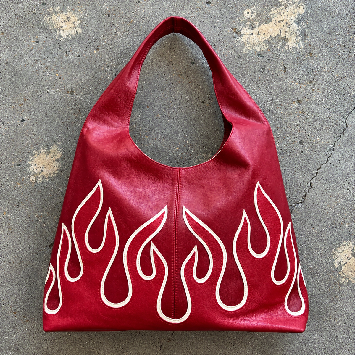FLAME Hobo Bag, Cherry Red MED