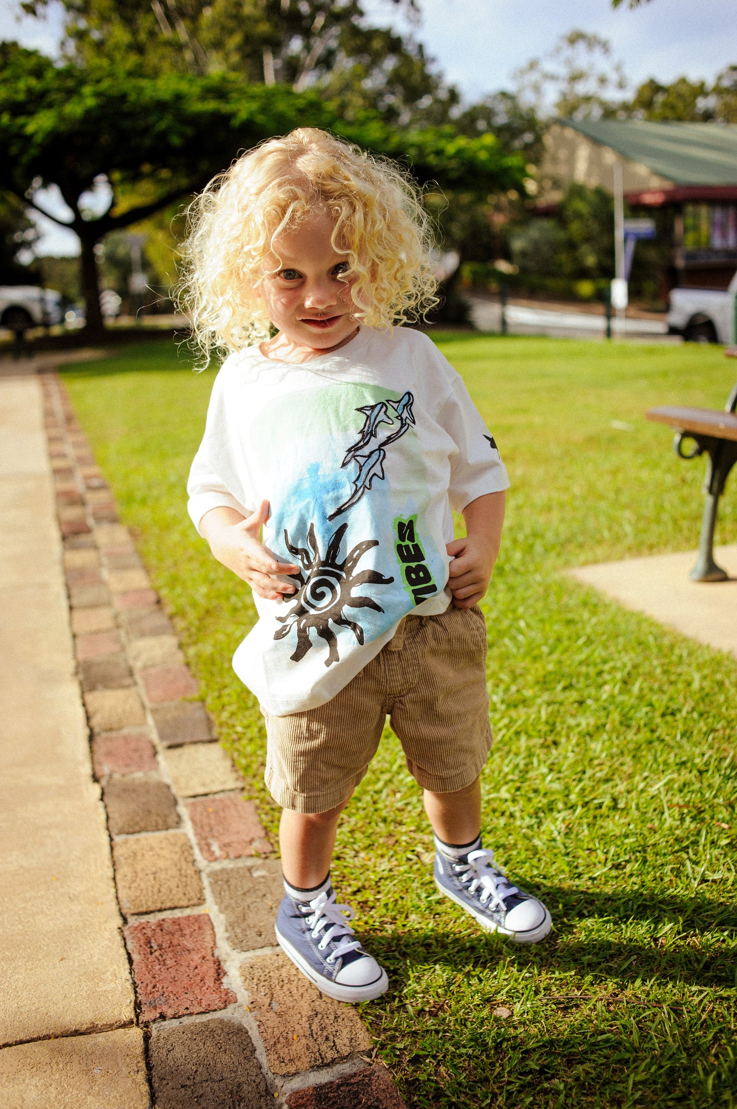 Patchs Studio - Sol Vibes Kids Tee, Off White