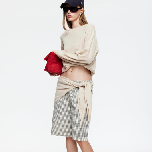 Lioness - Sevigney Long Short, Cream Plaid