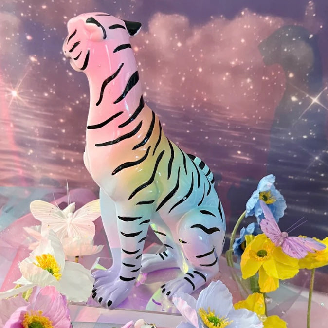 Jungle Cat Club - Celeste the Rainbow Tiger Statue