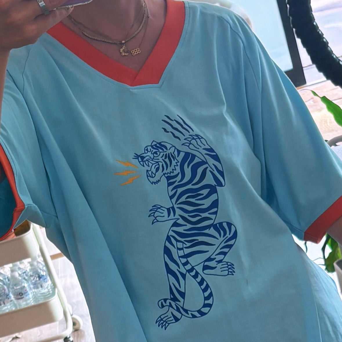 Sensory 21 - Untamed Tiger Tee, Blue/Orange