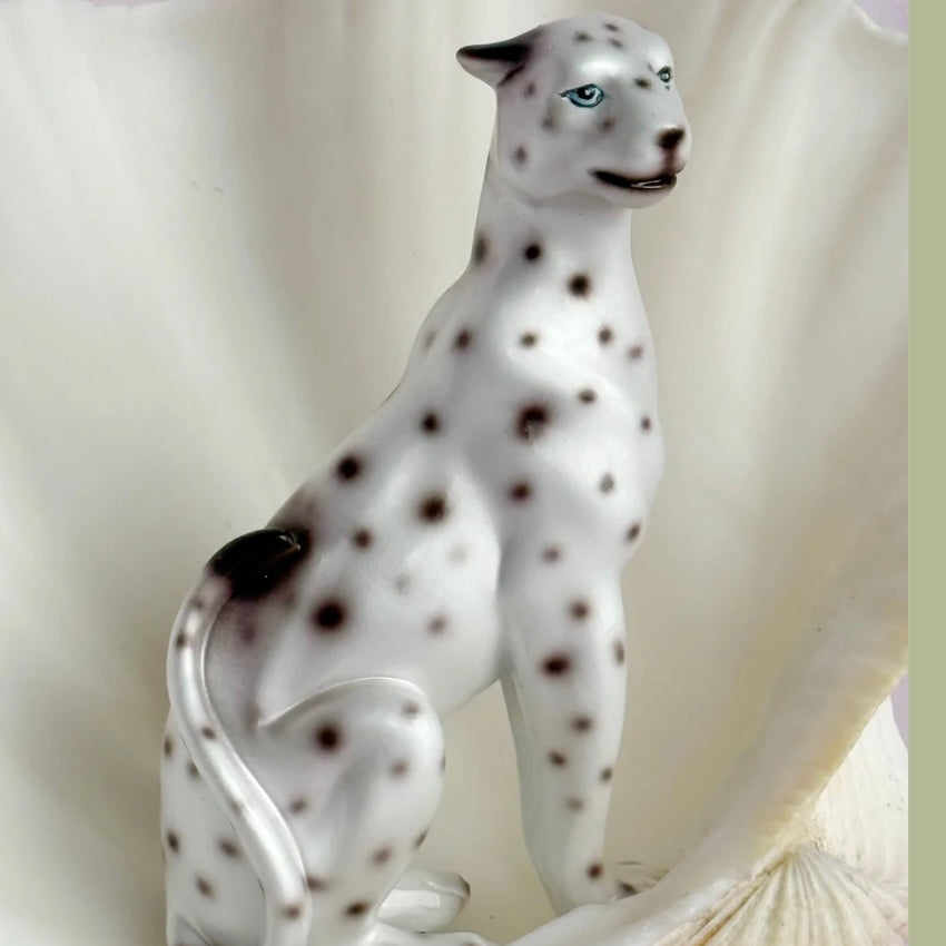 Jungle Cat Club - Pearl the Mini Pearlescent Leopard Statue
