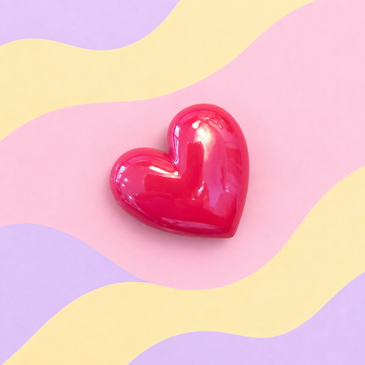 Button Cover - Hot Pink Heart