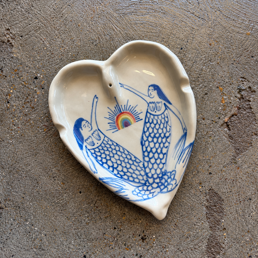 Mermaid Heart Ceramic Incense Dish