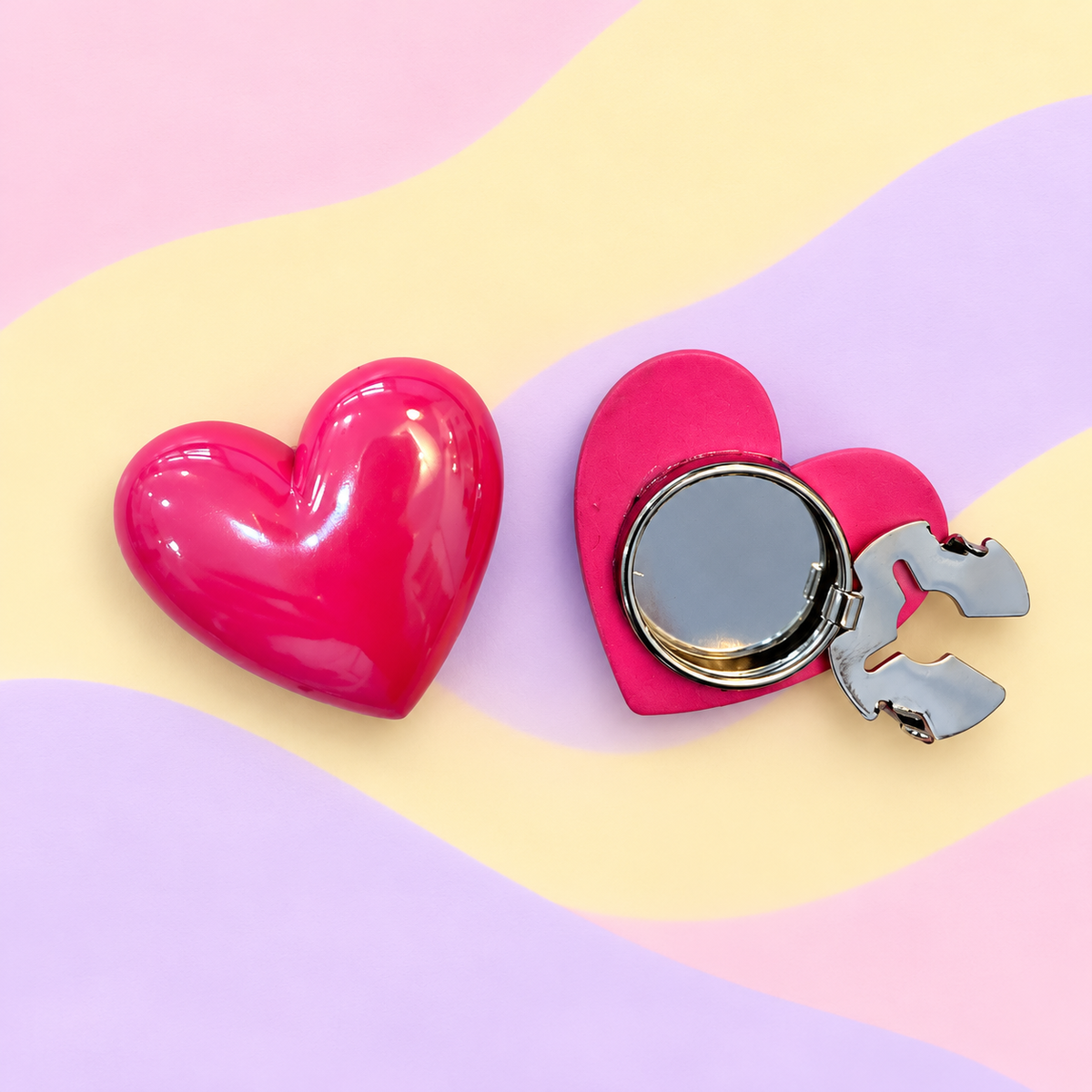 Button Cover - Hot Pink Heart