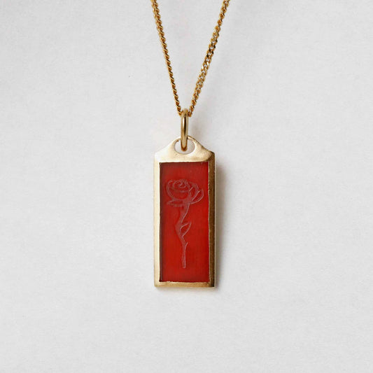 Sue The Boy - Roses are Red Necklace, 22ct Gold Vermeil