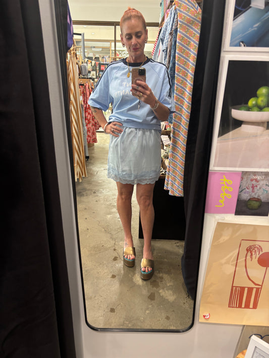 By Frankie - Powder Blue Lace Skirt