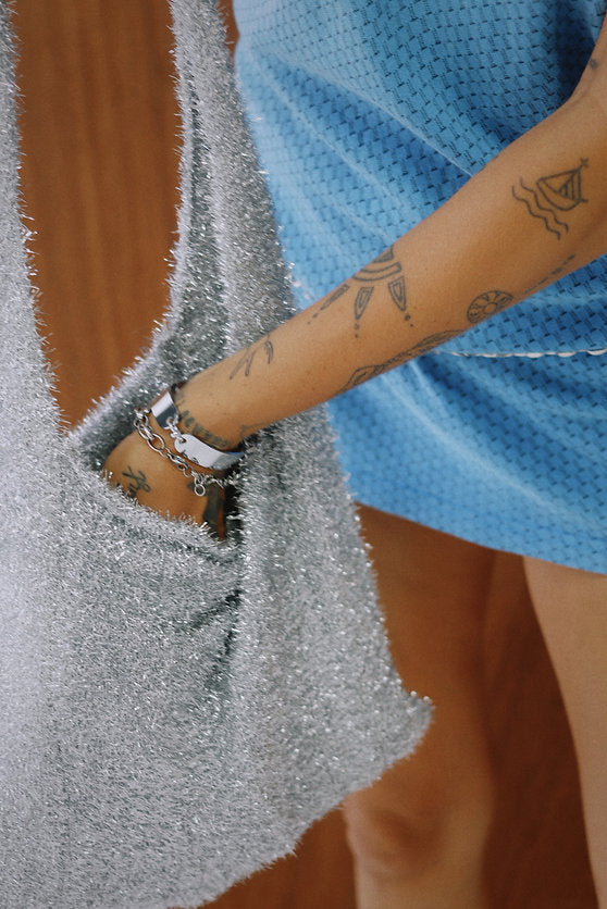 MARGAUX LEE - Beach Party Bag, Silver