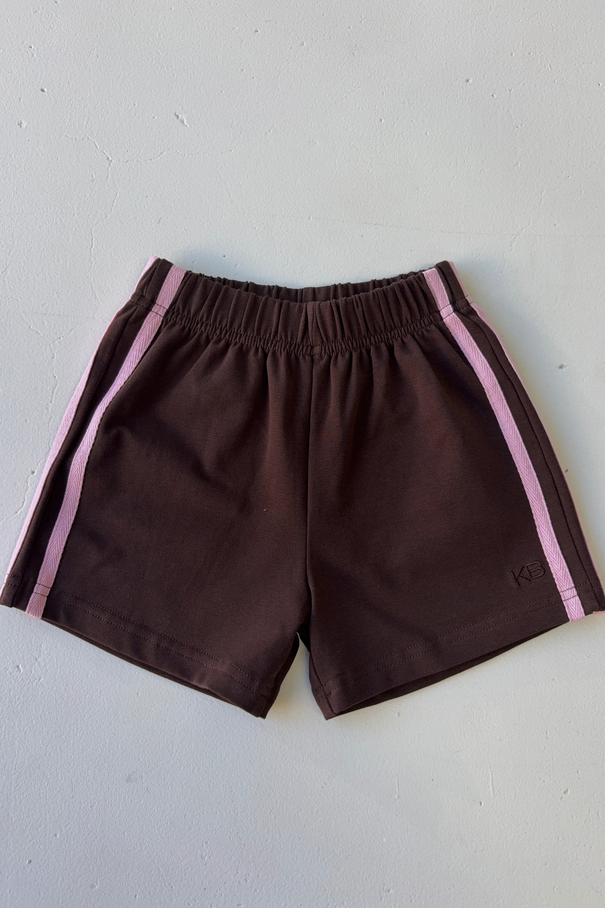 KIYOMII BABY - Stripe Racer Short, Chocolate/Pink
