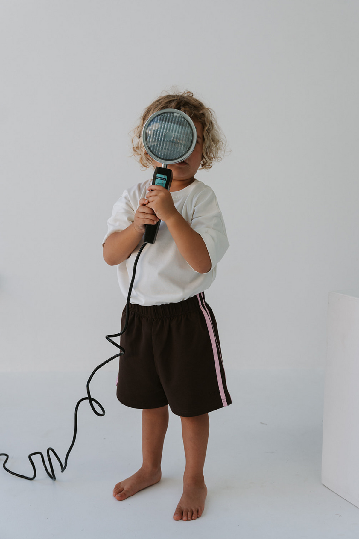 KIYOMII BABY - Stripe Racer Short, Chocolate/Pink