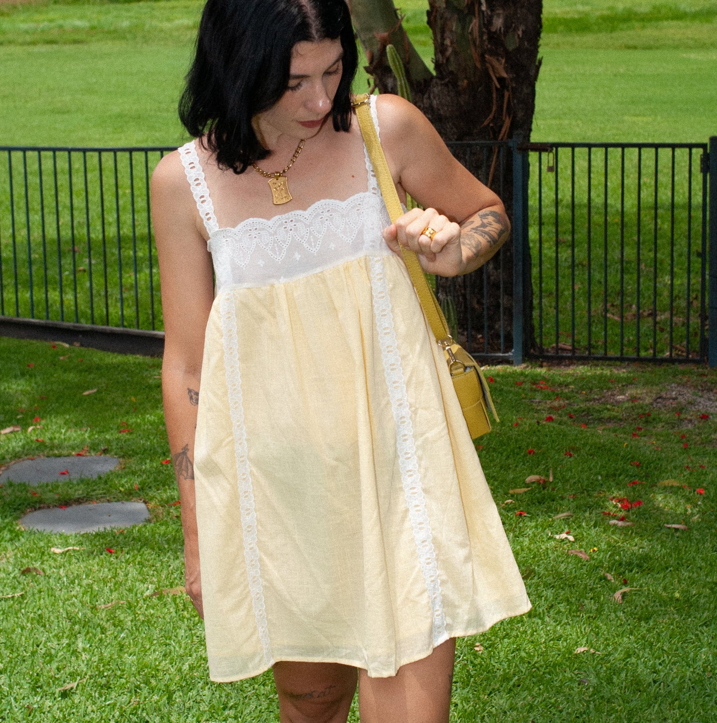 By Frankie - Lemon Lace Mini Dress