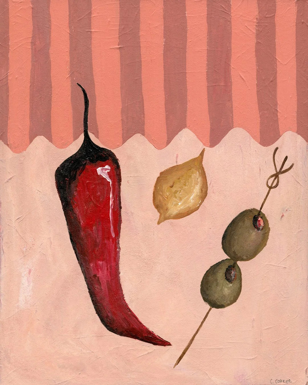 CASEY COAKER ART - Cocktail Hour, pink