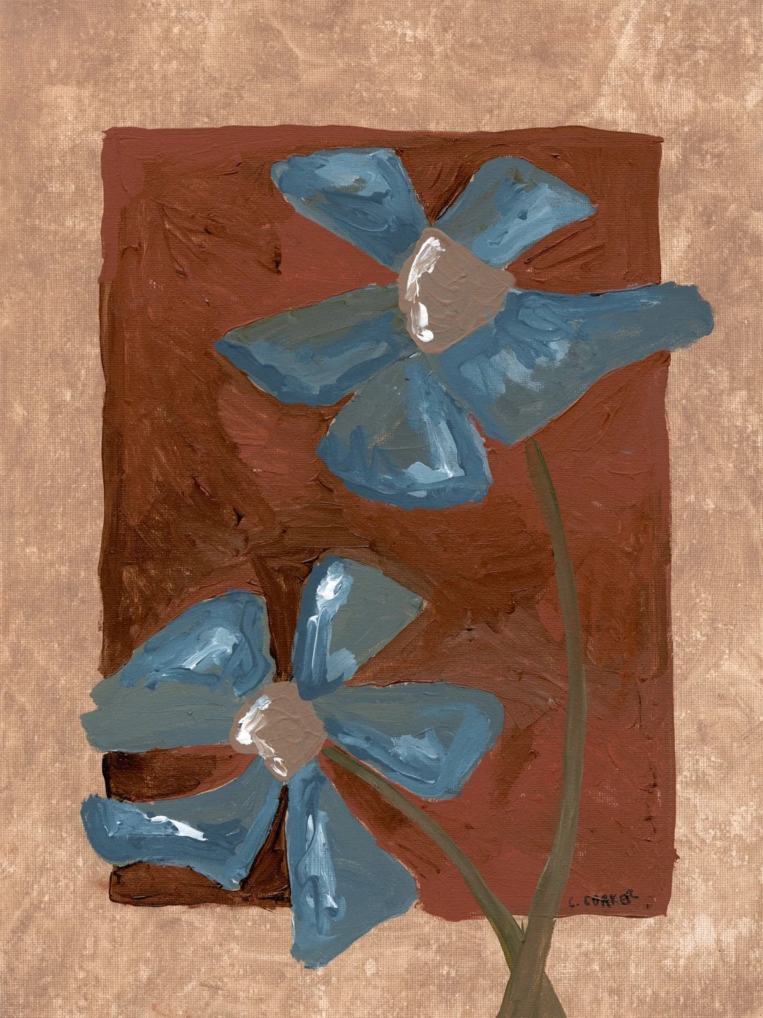 CASEY COAKER ART - Blue Collar Flower