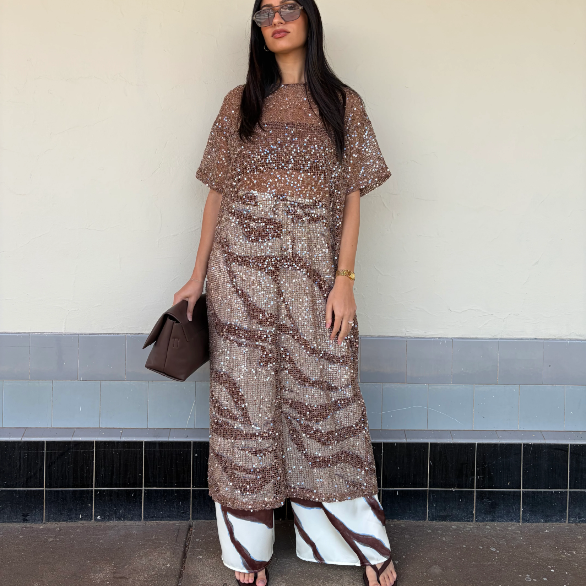 BY FRANKIE - Sequin Mesh Maxi