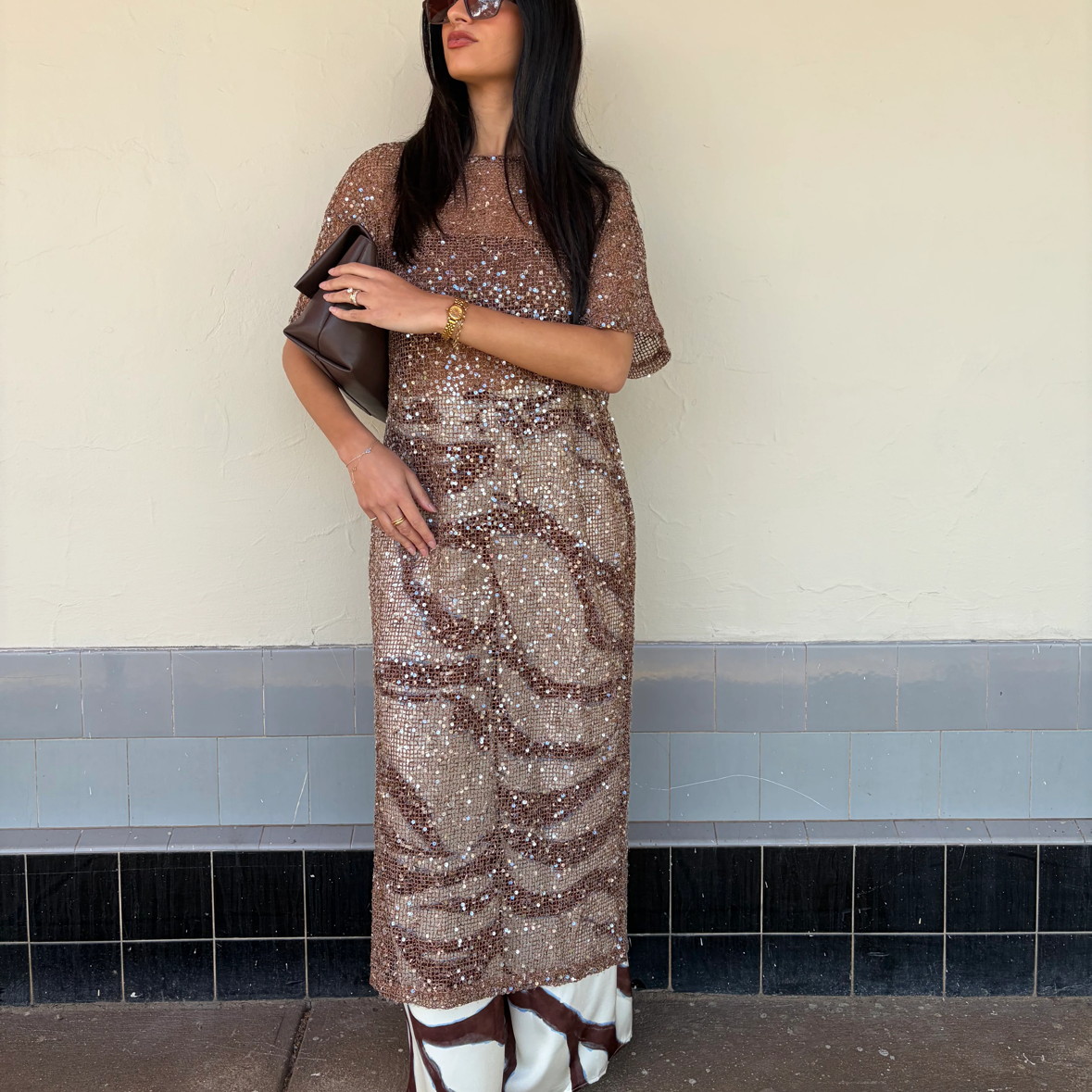 BY FRANKIE - Sequin Mesh Maxi