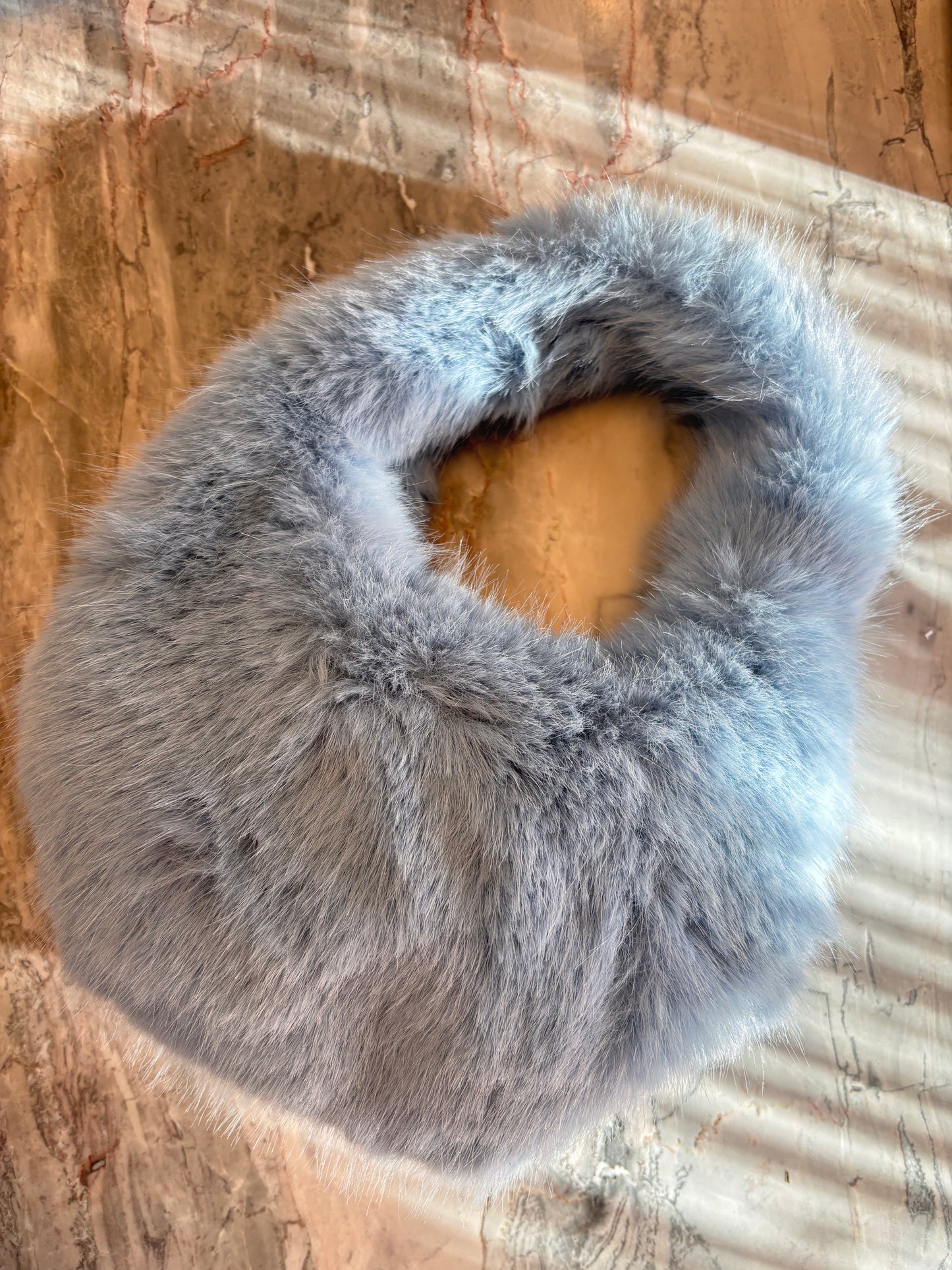 Sensory 21 - Flossie Faux Fur Bag, Powder Blue