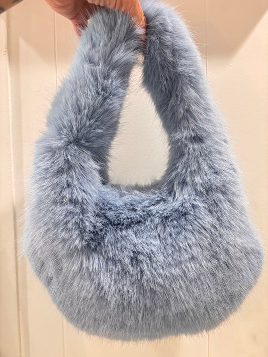 Sensory 21 - Flossie Faux Fur Bag, Powder Blue