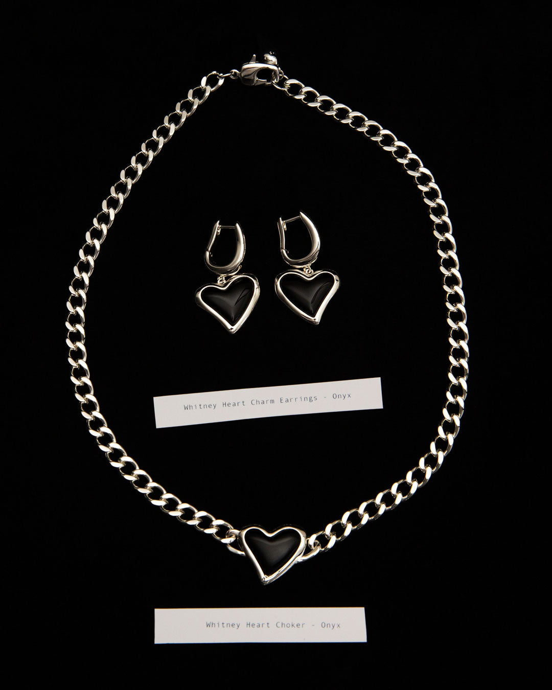 F+H Studios - WHITNEY HEART CHARM EARRINGS, Gold