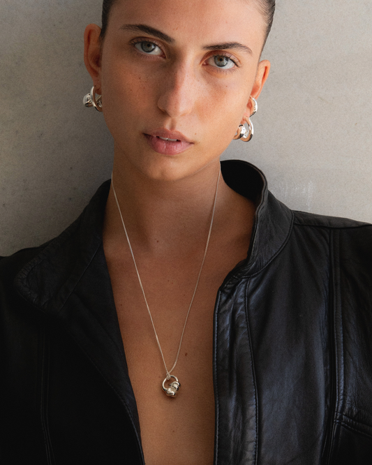 F+H Studios - DOUBLE KNOT PENDANT NECKLACE, Silver
