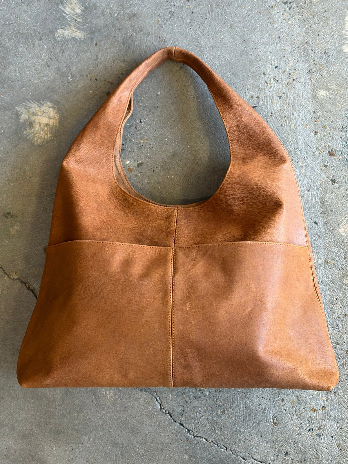 FLAME Hobo Bag, Tan + Red LRG