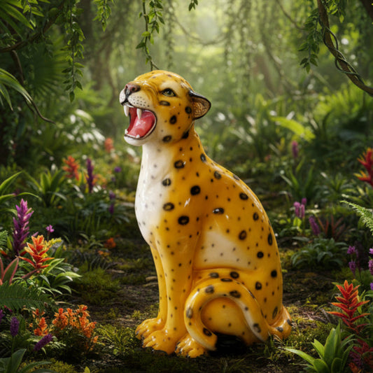 Jungle Cat Club - Marigold the Natural Leopard Statue