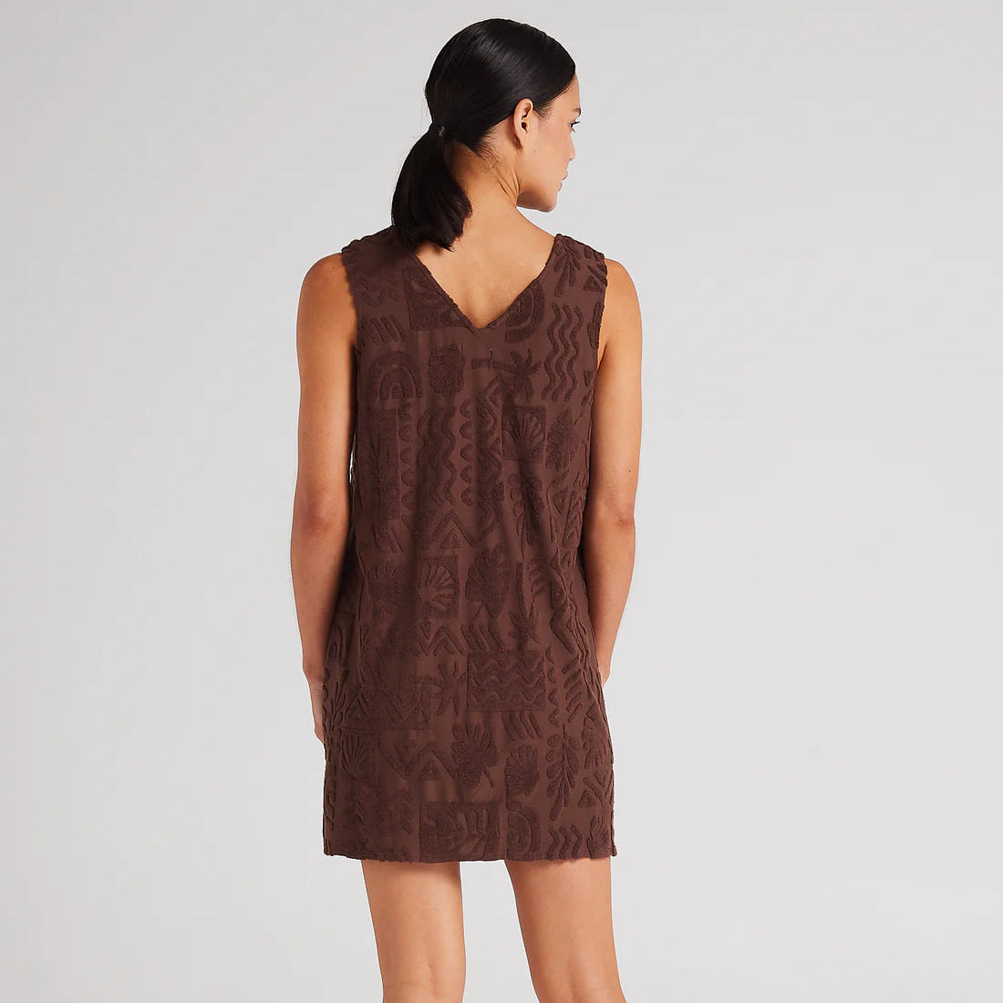 Poolside Paradiso - Mai Tai V Tunic Dress - Chocolate